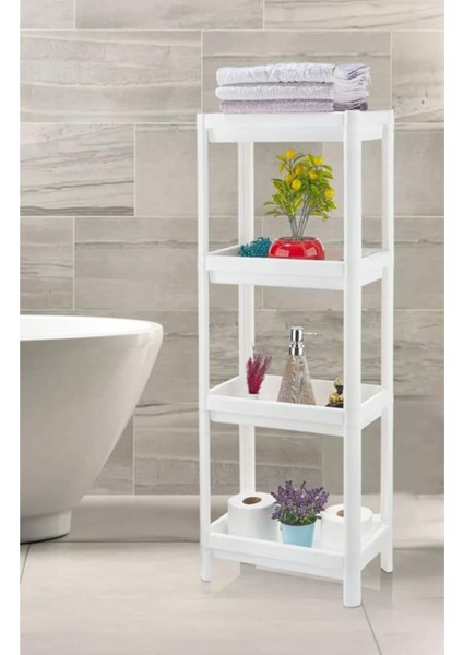 Shelf 3 Katlı Raf Ünitesi - Mutfak - Banyo Depolama Rafı