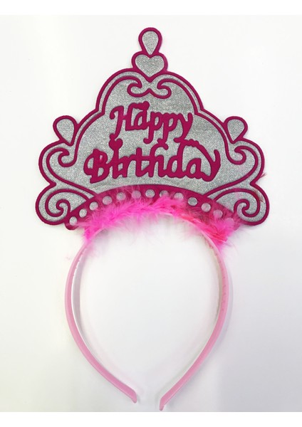 Happy Birthday Yazılı Neon Renk Taç 12 Adet