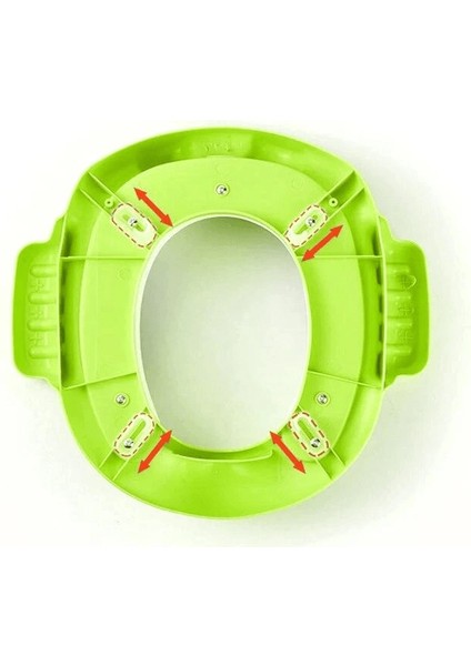 Kurbağa Model Çocuk-Bebek Yanlardan Tutmalı Yumuşak Süngerli Klozet Kapağı Adaptörü Yeşil fırsatları