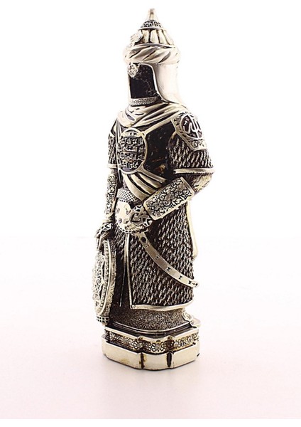 Zırhlı Cevşen Ayetli Asker Gümüş Biblo 3 Boyutlu Küçük Boy 24 cm -022 modelleri
