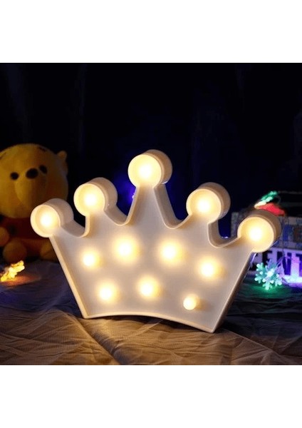 3D Dekoratif Pilli Kraliçe Tacı Model LED Masa ve Gece Lambası ( Lisinya )