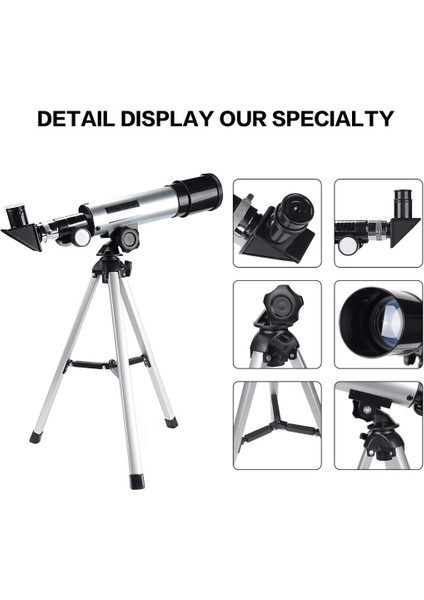 50X360 Mini Teleskop Kara Uzay Teleskobu Aliminyum Gövde Tripodlu ( Lisinya ) fiyatları
