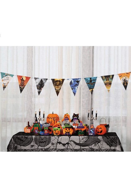 Cadılar Bayramı Halloween Flama Bayrak Banner Süs 8 Li 3 Metre - Lisinya