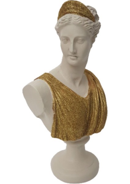 Ev Dekorasyon Diana Büst Simli Gold Giysi Beyaz Biblo fiyatları