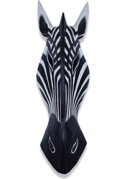 Zebra Kafası Maske, Duvar Objesi, Ahşap Mask, Dekoratif Hediye