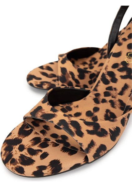 Kadın Vegan Leopar Topuklu Ayakkabı 891 61 Bn Ayk Y25 Leopar Saten modelleri