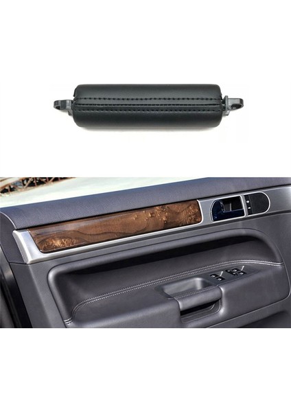 Araba Iç Kapı Çekme Kolu Trim 7L6867161 Vw Touareg 2003-2010 Için Yan Kapı Kolu Iç Pu Deri Lhd Rhd Siyah (Yurt Dışından)