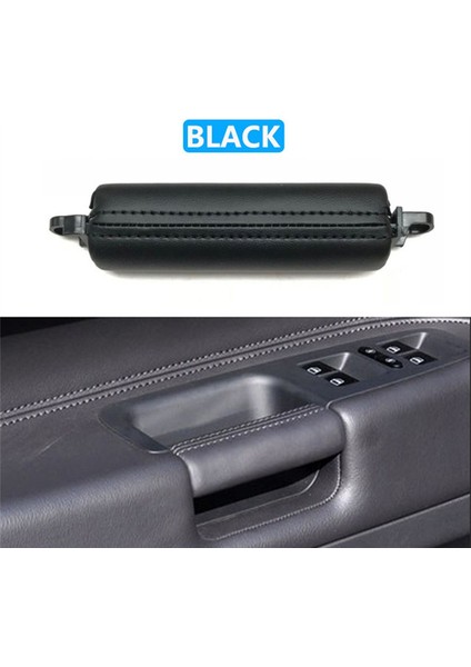 Araba Iç Kapı Çekme Kolu Trim 7L6867161 Vw Touareg 2003-2010 Için Yan Kapı Kolu Iç Pu Deri Lhd Rhd Siyah (Yurt Dışından)