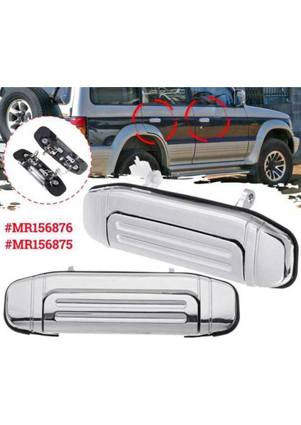Arka Sol Yan Araba Dış Dış Kapı Kolları Krom MR156877 Mitsubishi Montero Pajero Için V31 V32 V33 V46 1997-2000 (Yurt Dışından)