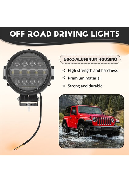 Yuvarlak LED Çalışma Işığı, 60W Taşkın Noktası Combo Işın LED Işık Gündüz Çalışan Işık Off Road Sürüş Işıkları Kamyon Suv Için (Yurt Dışından)