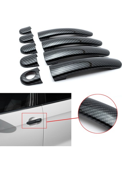 Karbon Fiber Stil Yan Kapı Kolu Dekorasyon Düzeltir Jetta Mk6 2012-2015 Tiguan 2009-2016 -Polo 2010-2014 (Yurt Dışından)