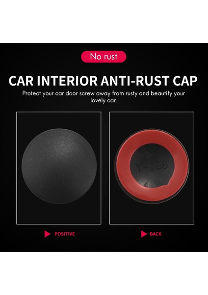 12 Adet Yeni Trim Çıkartmalar Pratik Kapak Araba Iç Anti-Pas Kapağı Kapı Kilitli Vida Koruyucu, Siyah (Yurt Dışından) modelleri