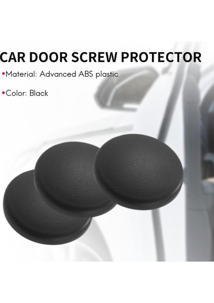 12 Adet Yeni Trim Çıkartmalar Pratik Kapak Araba Iç Anti-Pas Kapağı Kapı Kilitli Vida Koruyucu, Siyah (Yurt Dışından) fırsatları