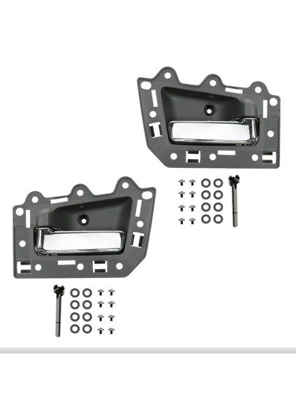 2 Adet Ön Sol ve Sağ Iç Iç Kapı Kolu Seti 2005-2011 Jeep Grand Cherokee Için Gri ve Krom (Yurt Dışından)