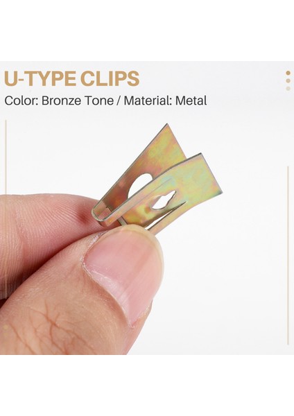 50 Adet Bronz Ton Bahar Metal Araba Kapı Paneli Spire Vida U-Tipi Klipler (Yurt Dışından) fiyatları