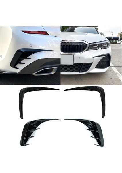 Araba Ön Arka Tampon Kanalları Sis Lambası Trim/kanalları Spoiler Splitter Bmw 3 Serisi Için G20 G21 G28 M-Tech 2019-2023 (Yurt Dışından)