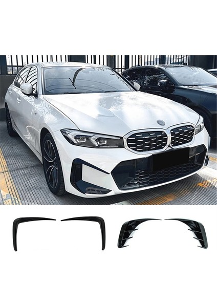 Araba Ön Arka Tampon Kanalları Sis Lambası Trim/kanalları Spoiler Splitter Bmw 3 Serisi Için G20 G21 G28 M-Tech 2019-2023 (Yurt Dışından)