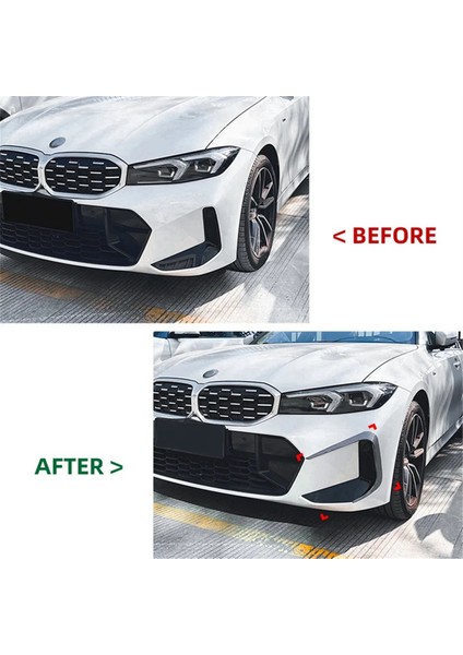 Araba Ön Arka Tampon Kanalları Sis Lambası Trim/kanalları Spoiler Splitter Bmw 3 Serisi Için G20 G21 G28 M-Tech 2019-2023 (Yurt Dışından)