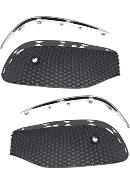 1 Çift Araba Ön Tampon Sis Farı Izgarası Sis Lambası Izgara Kapağı Krom Şerit ile Mercedes-Benz E Sınıfı Için W213 2016-2020 (Yurt Dışından)
