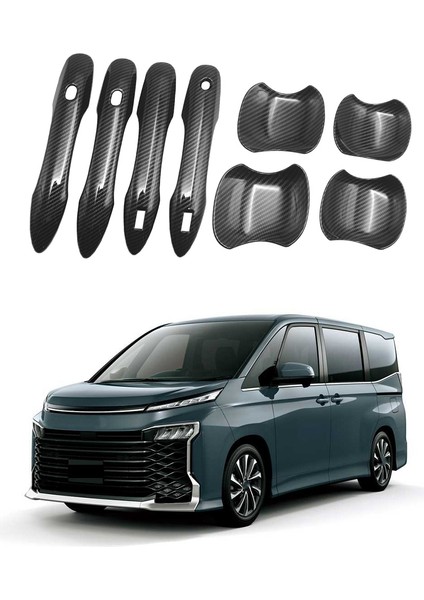 Toyota Voxy Noah R90 2022 Için 8 Adet Karbon Fiber Araba Kapı Kolu Kase Dekorasyon Kapak Trim Abs (Yurt Dışından)