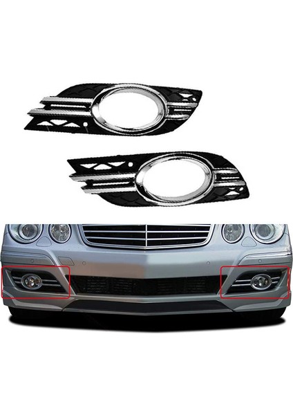 Araba Ön Sis Farı Izgarası Krom Ayar Kapağı Seti Mercedes-Benz E-Class Için W211 07-09 A2118851174 A2118851274 (Yurt Dışından) fiyatları