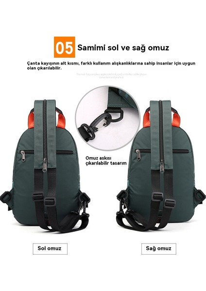 Açık Erkek Çok Fonksiyonlu Moda Omuz Su Geçirmez Naylon Kumaş Tek Omuz Çapraz Omuz Çanta (Yurt Dışından)