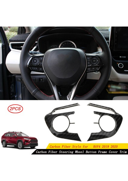 Toyota Rav4 2019-2020 Için Direksiyon Düğmeleri Çerçeve Çıkartmalar Karbon Fiber Kapak Trim (Yurt Dışından) fiyatları