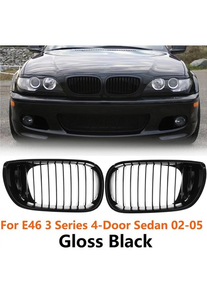 Parlak Siyah Ön Kaput Böbrek Izgarası -Bmw E46 3 Serisi 2002-2005 4d Sedan 318I 320I 323I 328I Ön Tampon Izgarası (Yurt Dışından) fiyatları