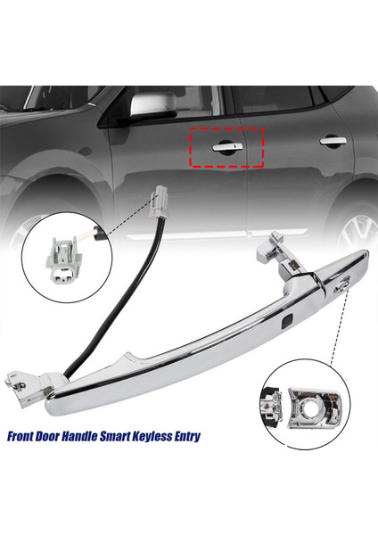 Sol Ön Kapı Kolu Akıllı Anahtarsız Giriş Nissan Leaf Maxima Sentra 2009-2018 80645-1AA0A Dış Kolu Krom (Yurt Dışından)