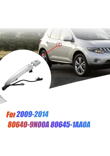 Sol Ön Kapı Kolu Akıllı Anahtarsız Giriş Nissan Leaf Maxima Sentra 2009-2018 80645-1AA0A Dış Kolu Krom (Yurt Dışından)