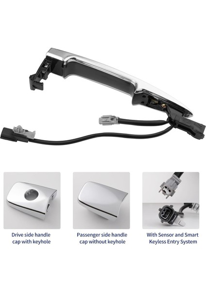 Sol Ön Kapı Kolu Akıllı Anahtarsız Giriş Nissan Leaf Maxima Sentra 2009-2018 80645-1AA0A Dış Kolu Krom (Yurt Dışından)