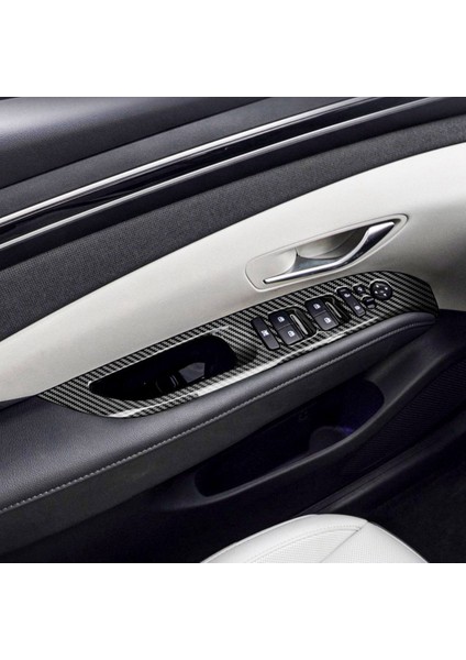 Araba Karbon Fiber Pencere Camı Kaldırma Düğmesi Anahtarı Kapağı Trim Kapı Kol Dayama Paneli Hyundai Tucson 2022 2023 Abd Versiyonu (Yurt Dışından) modelleri