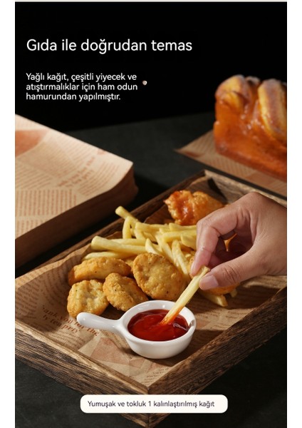 100 Adet Hamburger Yağ Geçirmez Tepsi Ekmek Pişirme Sandviç Pedleri (Yurt Dışından)