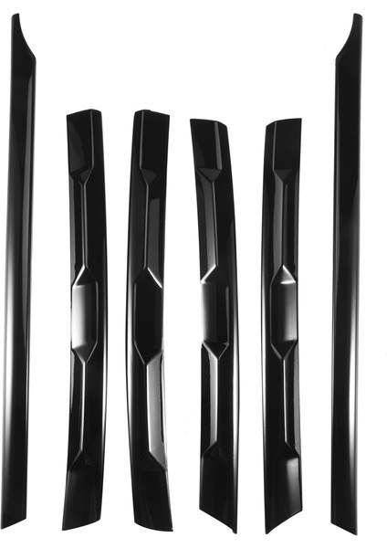 Tiguan L 2017-2021 Için Lhd Parlak Siyah Ön Tampon Örgü Merkezi Izgara Izgara Kalıplama Şeritleri Kapak Trim (Yurt Dışından)