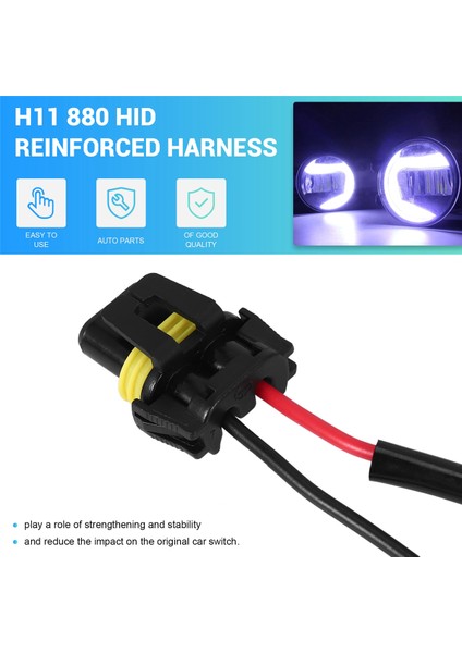 1 Adet Araba Sis Işık Röle Kablo Demeti H11 880 Röle Adaptörü Uzatma Kablosu 40A LED Işık ve Halojen Sis Işık Konektörü (Yurt Dışından)