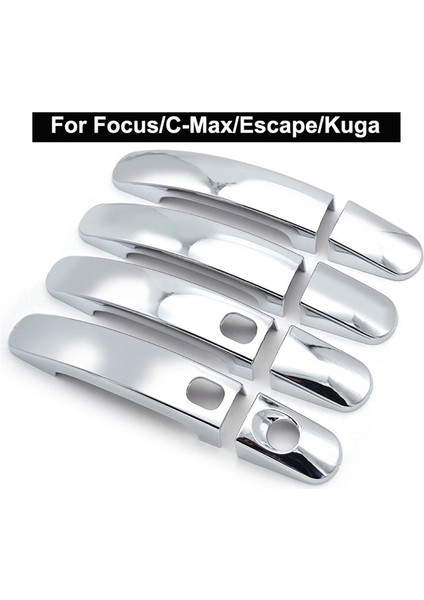 Ford Focus Için Mk2 Mk3 Escape Kuga C-Max S-Max Galaxy Mondeo Mk4 Krom Kapı Kolu Kapak Trim Yerleşimi Anahtarsız Giriş (Yurt Dışından)