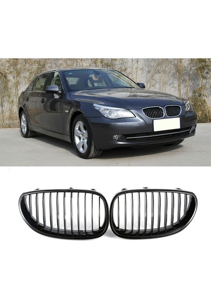 E60 Izgara Ön Böbrek Spor Izgaraları Hood Izgara Bmw E60 E61 5 Serisi M5 525I 525XI 528I 528XI 530I 530XI 2003-2009 (Parlak Siyah) (Yurt Dışından) modelleri