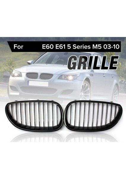 E60 Izgara Ön Böbrek Spor Izgaraları Hood Izgara Bmw E60 E61 5 Serisi M5 525I 525XI 528I 528XI 530I 530XI 2003-2009 (Parlak Siyah) (Yurt Dışından) fırsatları