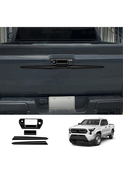 Araba Arka Bagaj Kapağı Trim Şeritler Gövde Kolu Trim Şeritler Toyota Tacoma 2024 Için Bagaj Kapağı Dekorasyon Çıkartmaları Parlak Siyah (Yurt Dışından) modelleri
