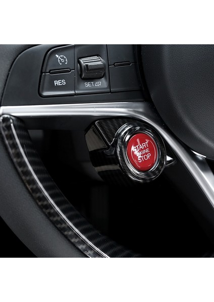 Alfa Romeo Giulia Stelvio 2017 2018 Karbon Fiber Stil Abs Plastik Araba Çalıştırma Motor Durdurma Kapağı Trim (Yurt Dışından) fiyatları
