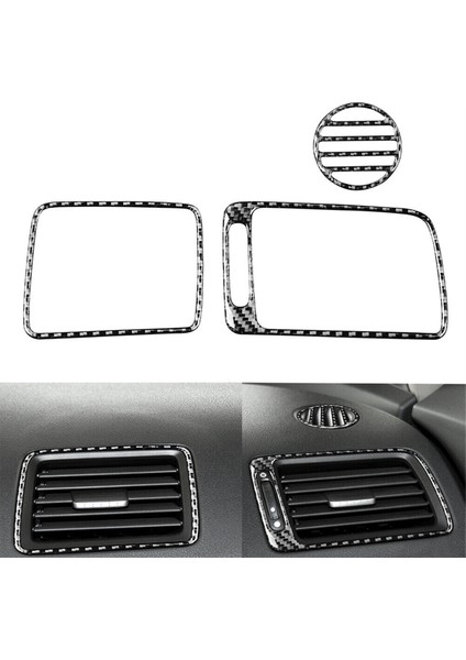 Honda Civic 8th Gen 2006-2011 Için 3 Adet Karbon Fiber Yardımcı Pilot Dashboard Hava Firar Trimi (Yurt Dışından) fırsatları
