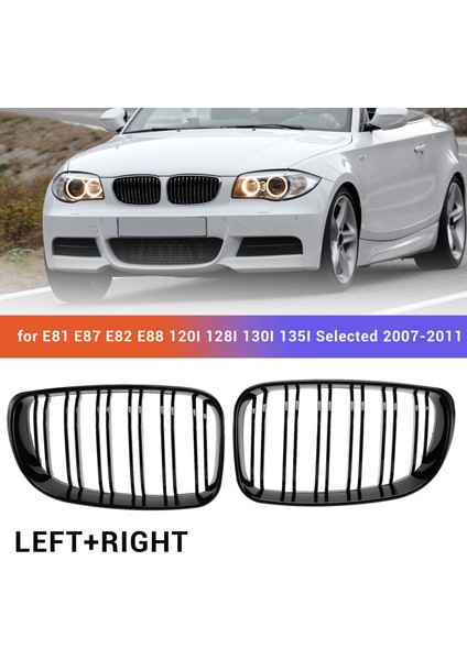 Parlak Siyah Çift Çıtalar Ön Böbrek Izgara Izgara Değiştirme Bmw E81 E87 E82 E88 120I 128I 130I 135I Seçilen 2007-2011 (Yurt Dışından) fiyatları