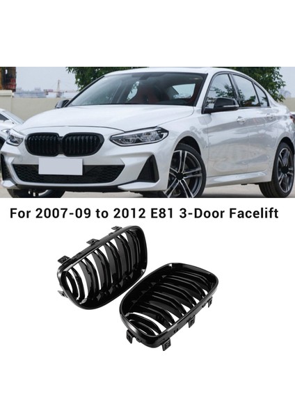 Parlak Siyah Çift Çıtalar Ön Böbrek Izgara Izgara Değiştirme Bmw E81 E87 E82 E88 120I 128I 130I 135I Seçilen 2007-2011 (Yurt Dışından) modelleri