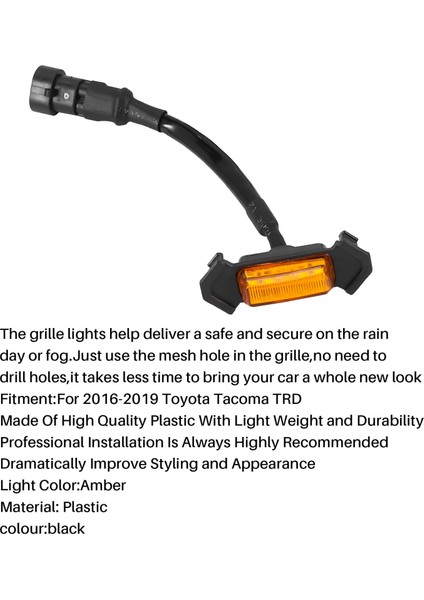 Toyota Tacoma Trd Grill 2016-2018 Için 4 Izgara Amber LED Işık Seti Seti (Yurt Dışından) modelleri
