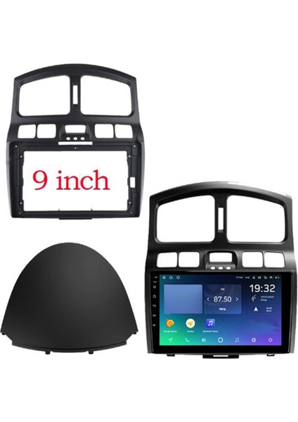 9 Inç Araba Ses Çerçevesi Gps Navigasyon Fasya Paneli Araç DVD Oynatıcı Çerçeve Fasya Hyundaı Santa Fe 2002-2006 Tucson Için (Yurt Dışından)