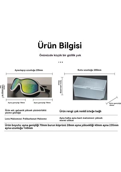 Yetişkin Su Geçirmez Büyük Çerçeve Pc Hd Anti-Sis Yüzme Eğitimi Silikon Gözlük (Yurt Dışından)