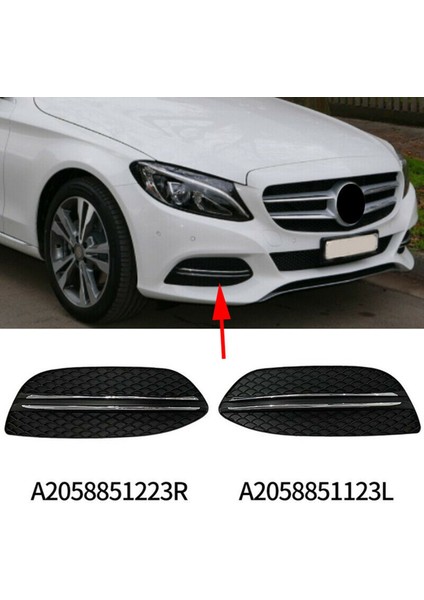 Ön Tampon Izgarası Sis Aydınlatma Koruması ve Krom Trimler Mercedes-Benz C Sınıfı Için W205 C180 C200 C250 2058851223 2058851123 (Yurt Dışından) fiyatları