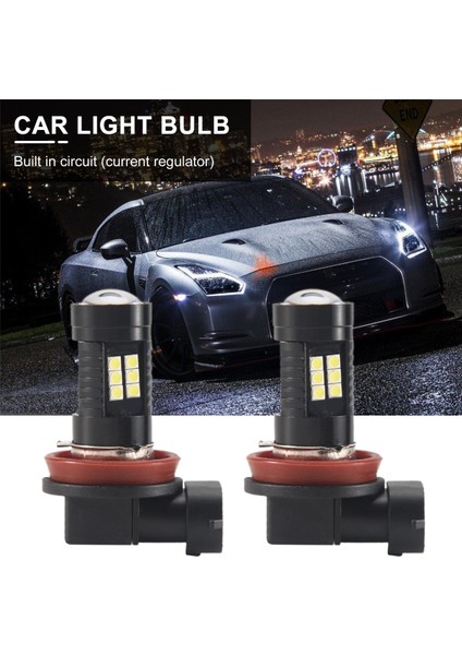 2x Canbus H8 3030 21SMD LED Drl Gündüz Çalışan Sis Ampulleri Skoda Superb Için (Yurt Dışından)