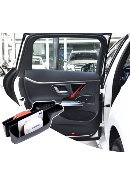 Mercedes Benz E Sınıfı Için W214 2024 Araba Kapı Saklama Kutusu Organizatör Tepsi Kapı Kolu Cep Ekleme, Arka Kapı (Yurt Dışından)
