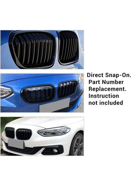 Parlak Siyah Çift Çıtalar Ön Böbrek Izgara Izgara Değiştirme Bmw E81 E87 E82 E88 120I 128I 130I 135I Seçilen 2007-2011 (Yurt Dışından) fırsatları
